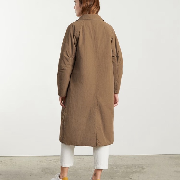 Everlane Black Long Coat (ReNew Mac Nylon) - Picture 2 of 3